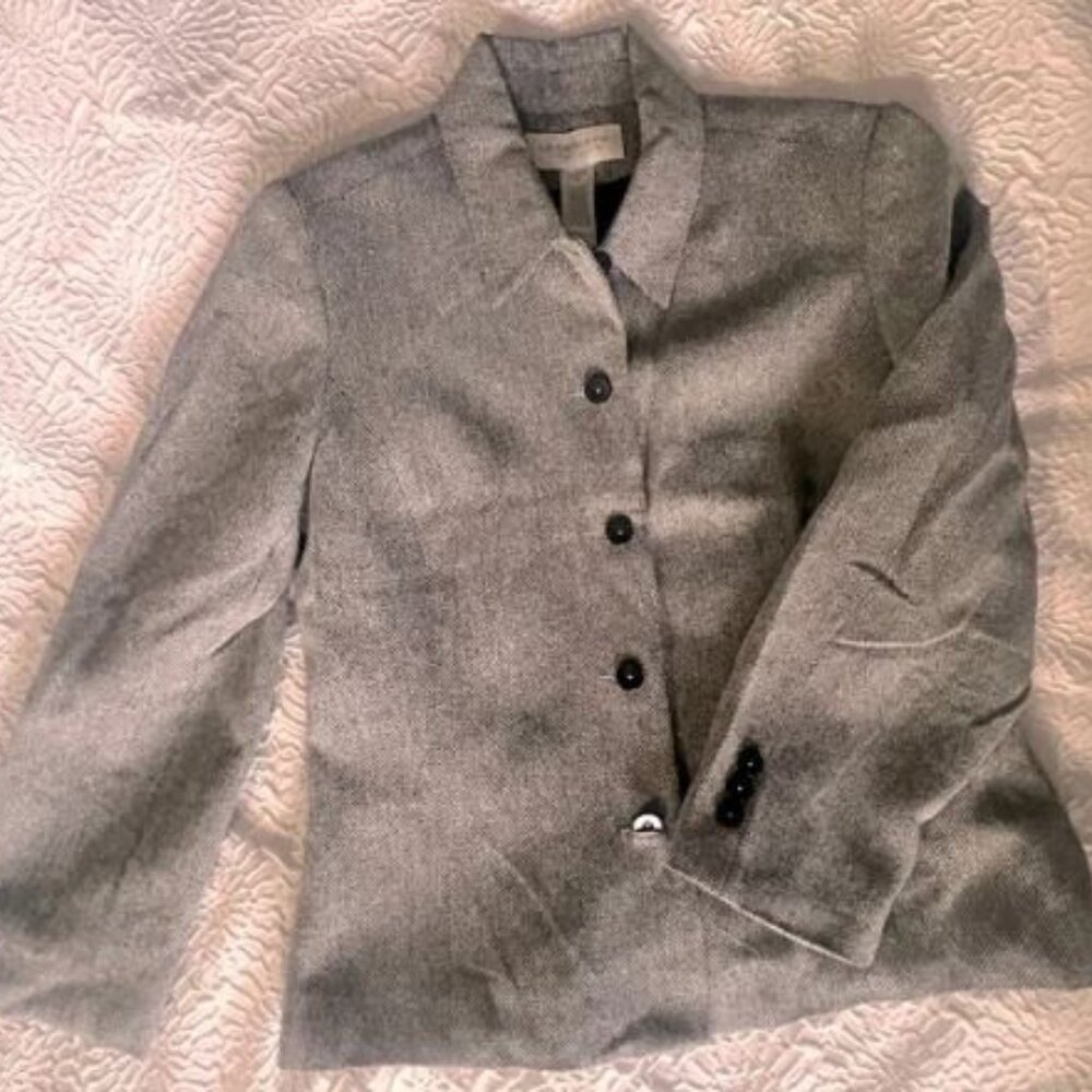 Liz Claiborne Gray Wool-Blend Blazer and Pants Ensemble